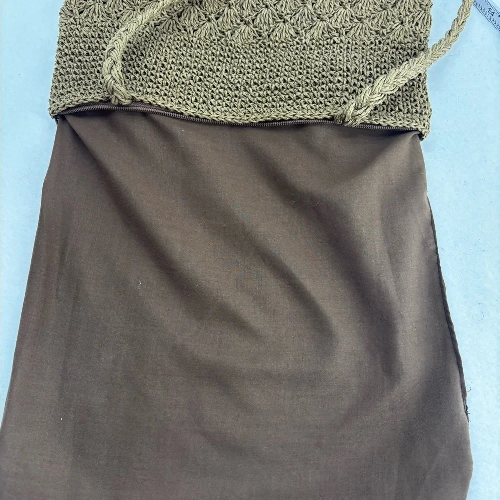 Tropical Trends Handmade Woven Straw Tote Bag Zip Top Boho Beach